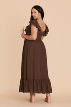 Talia Espresso back view bridesmaid dress