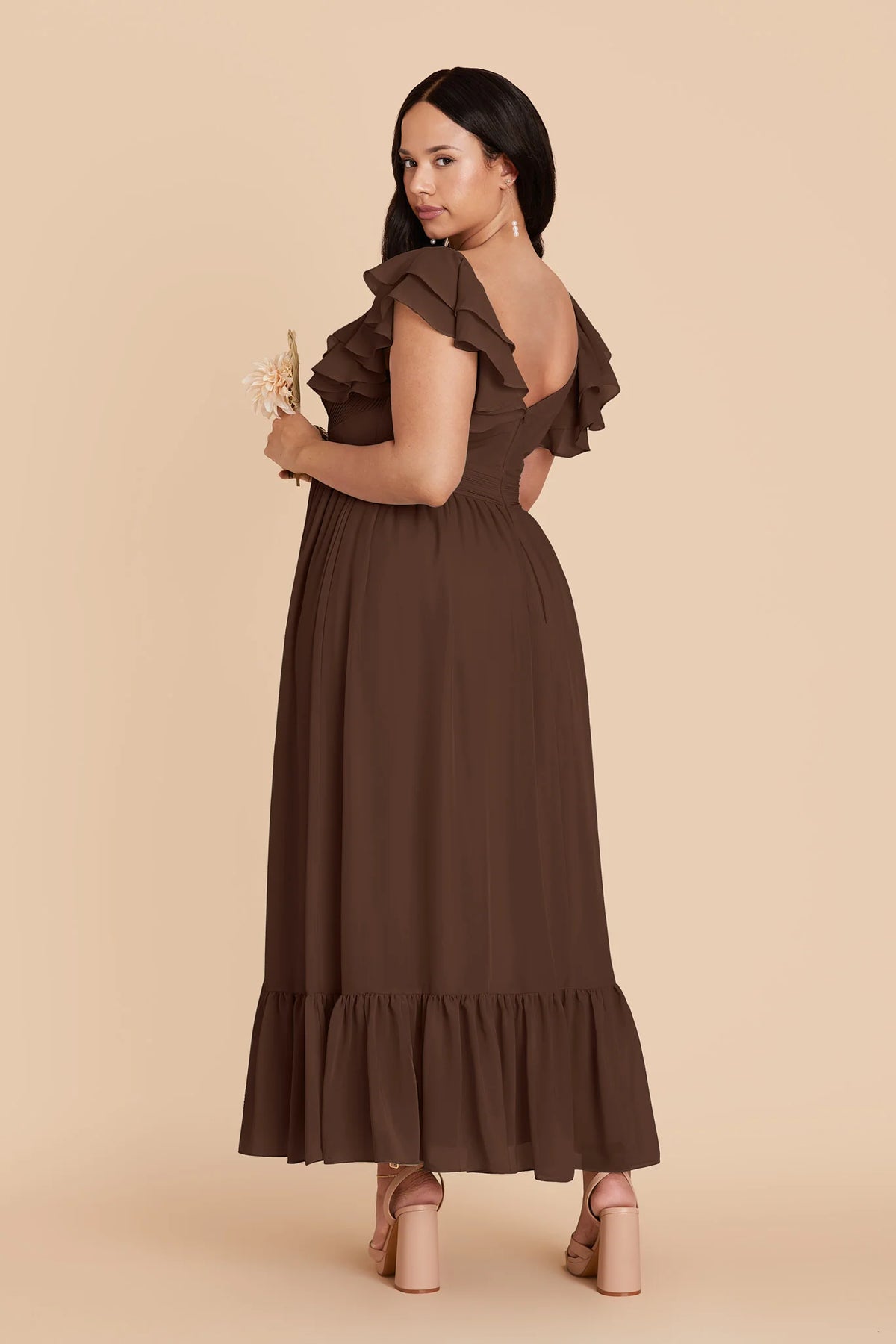 Talia Espresso back view bridesmaid dress