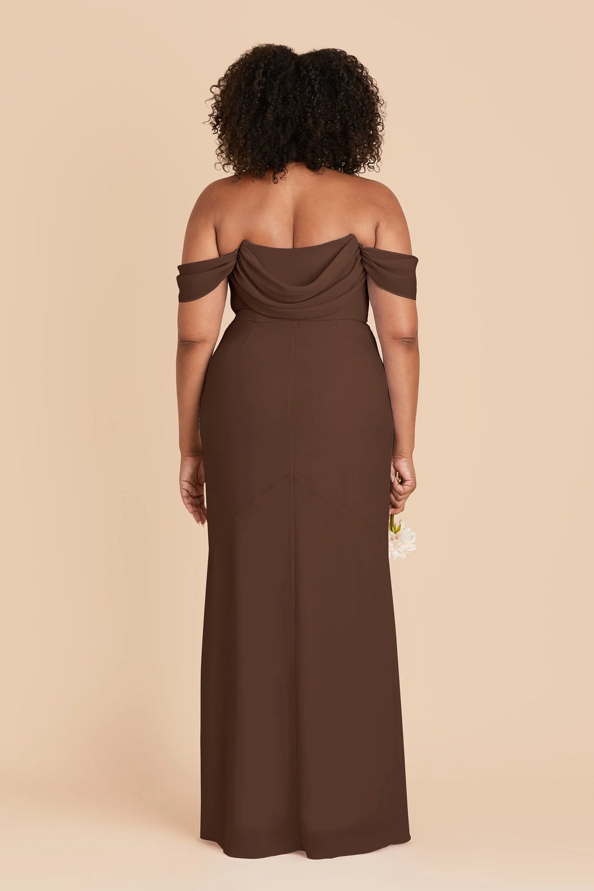 Odessa Espresso back view bridesmaid dress