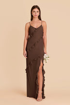 Vivienne Espresso front view bridesmaid dress