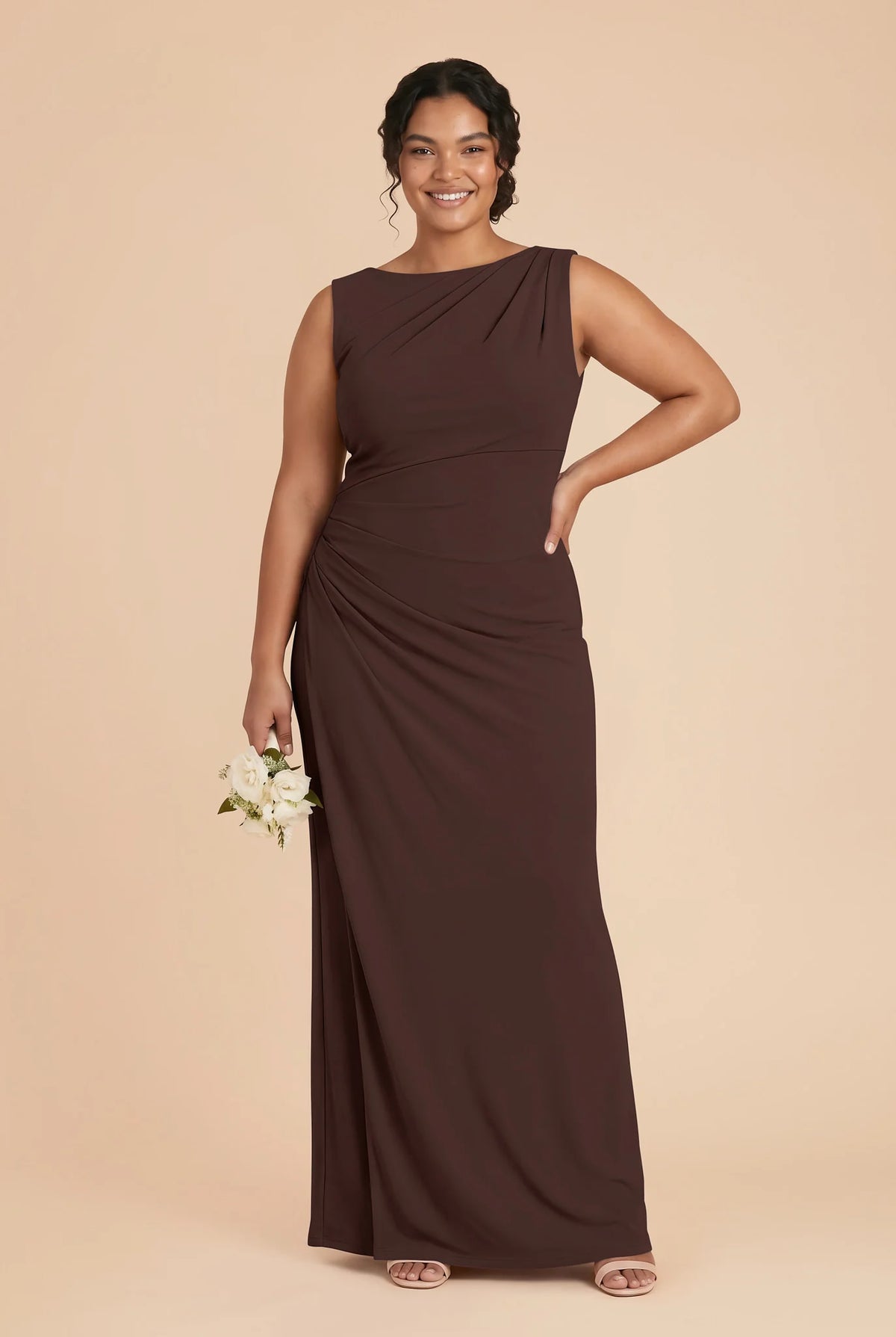 Celestine Espresso front view bridesmaid dress