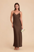 Amara Espresso front view bridesmaid dress