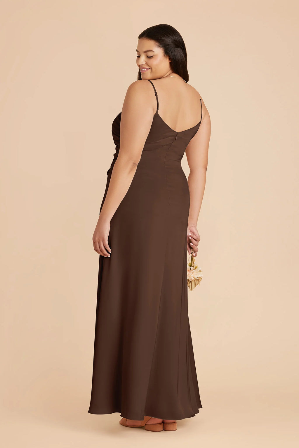 Elara Espresso back view bridesmaid dress