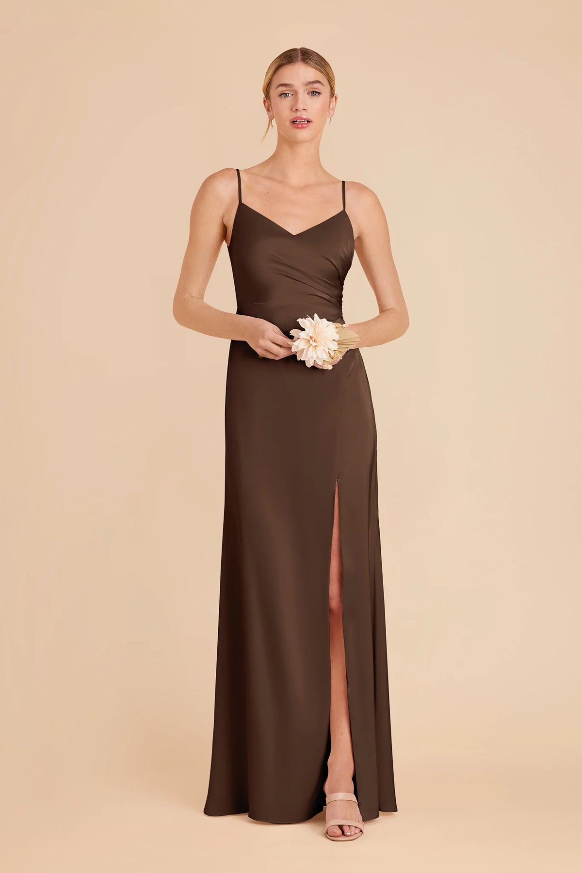 Elara Espresso front view bridesmaid dress