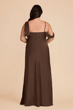 Thalia Espresso back view bridesmaid dress