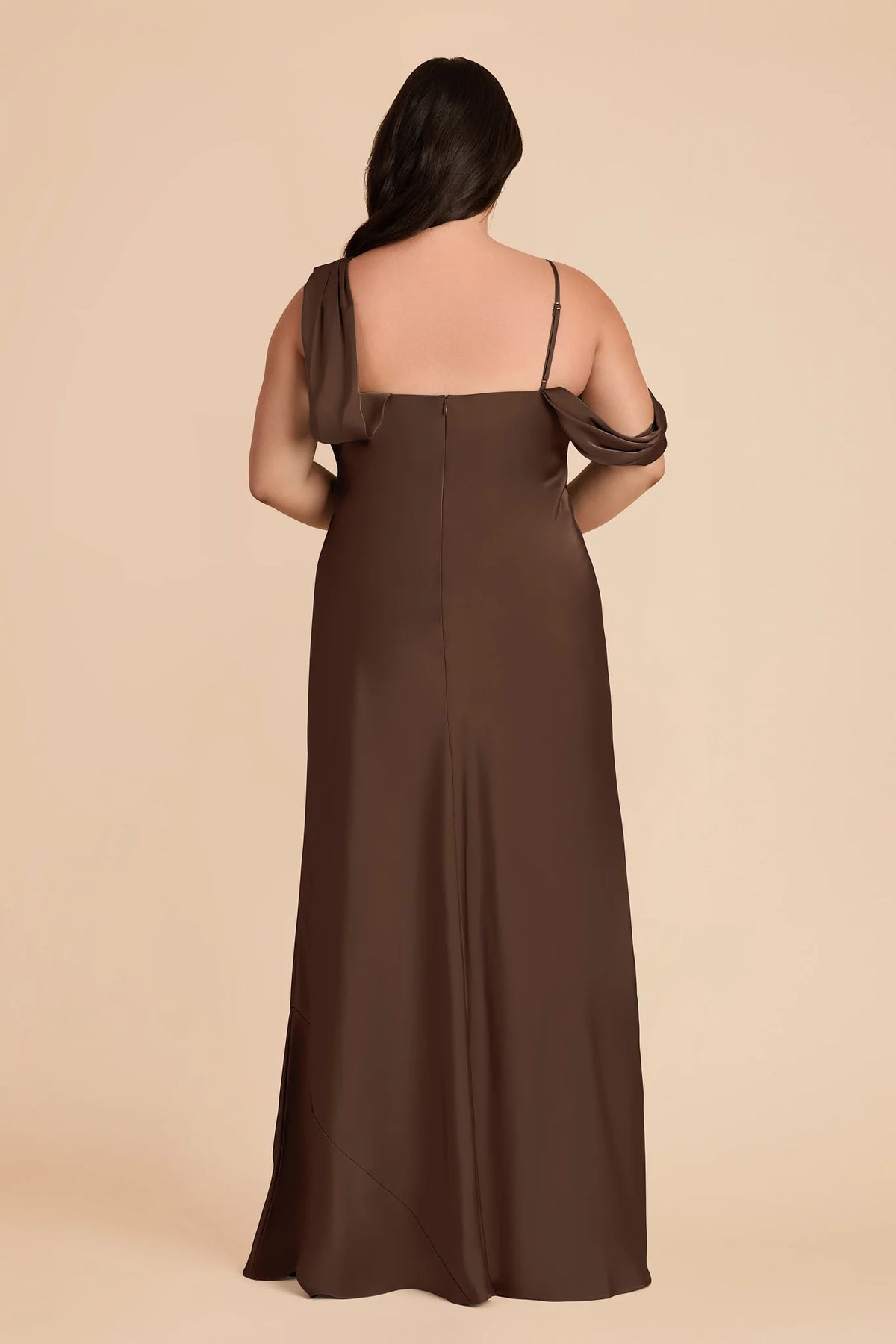 Thalia Espresso back view bridesmaid dress