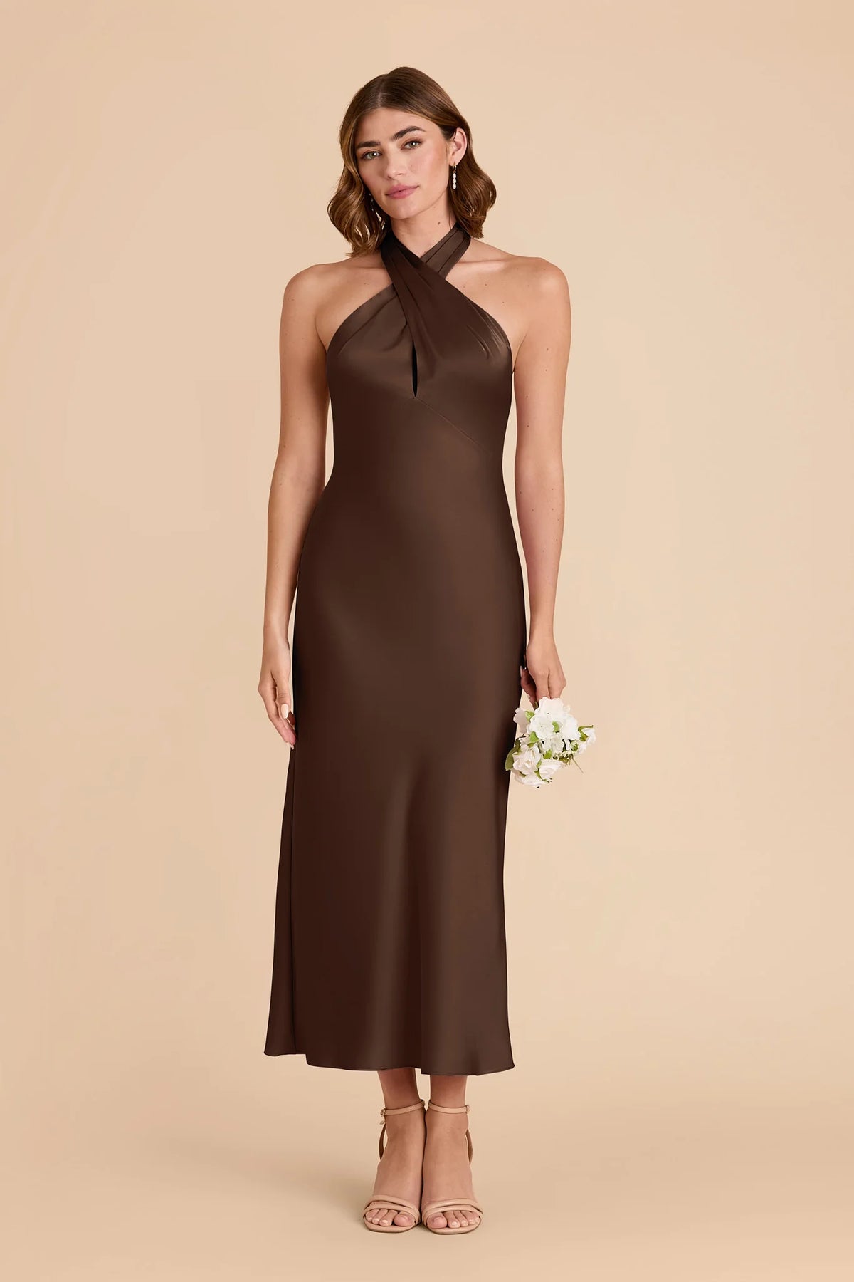Seraphine Espresso front view bridesmaid dress