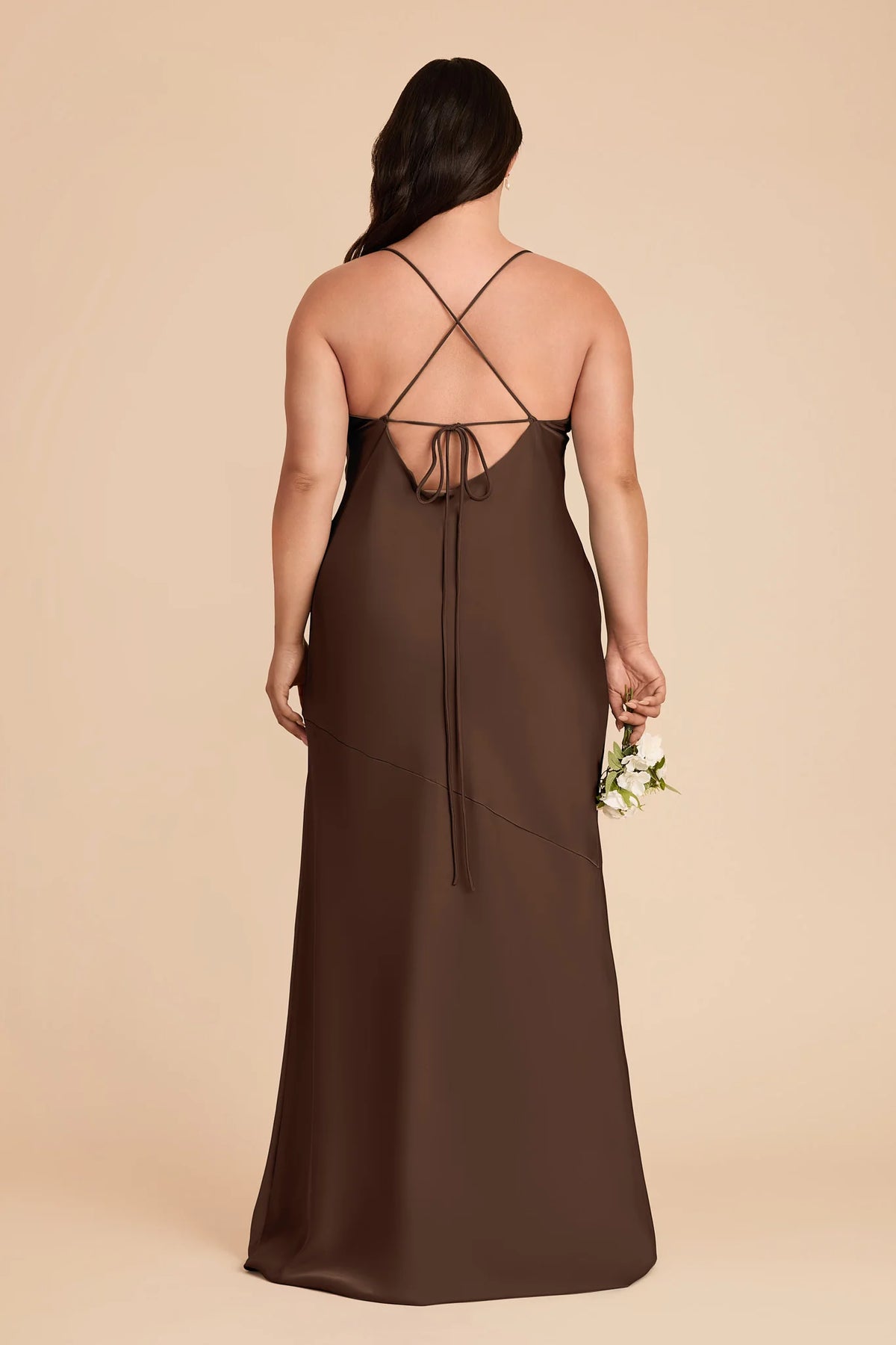 Estelle Espresso back view bridesmaid dress