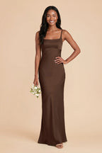 Noelle Espresso front view bridesmaid dress