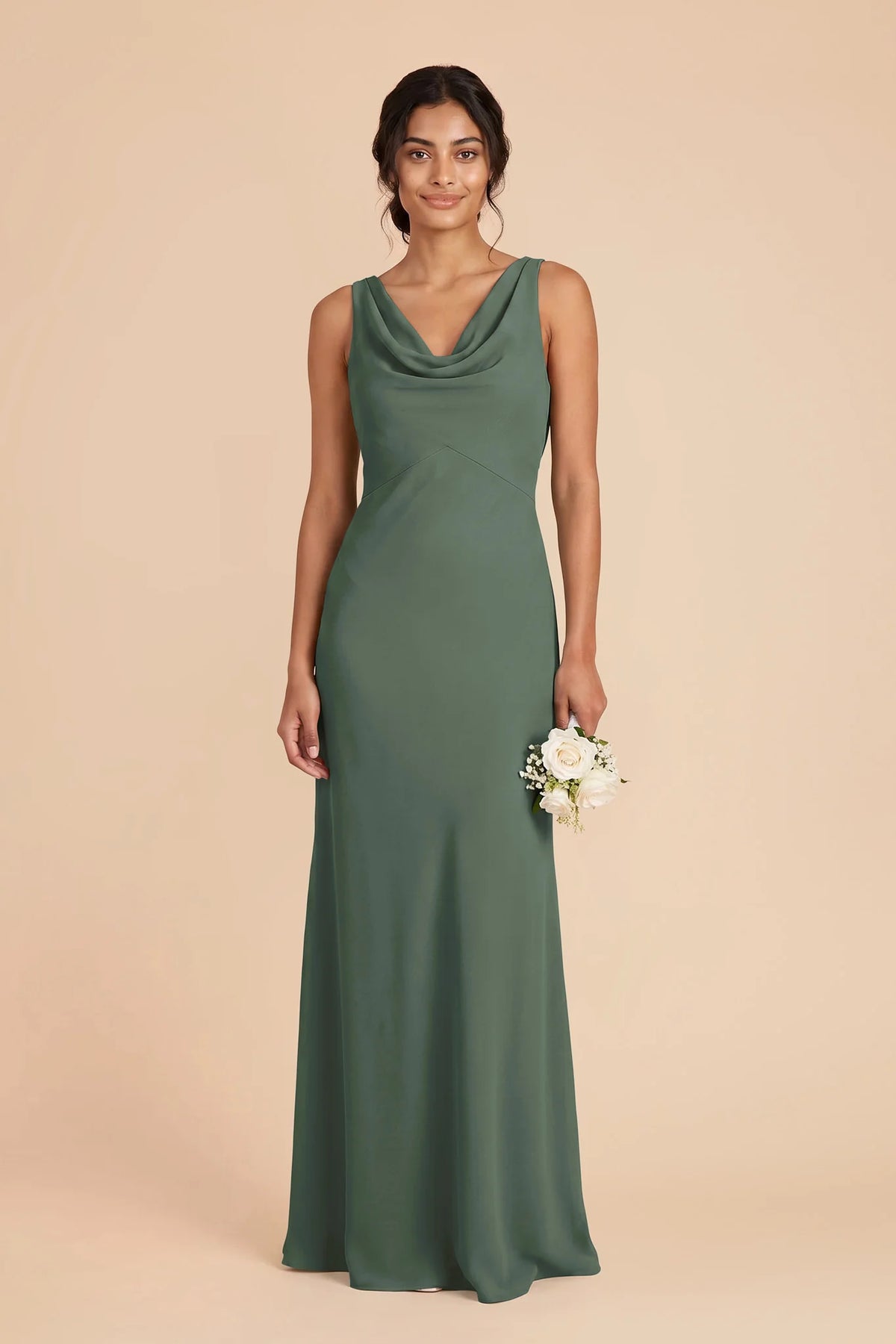 Odette Eucalyptus front view bridesmaid dress