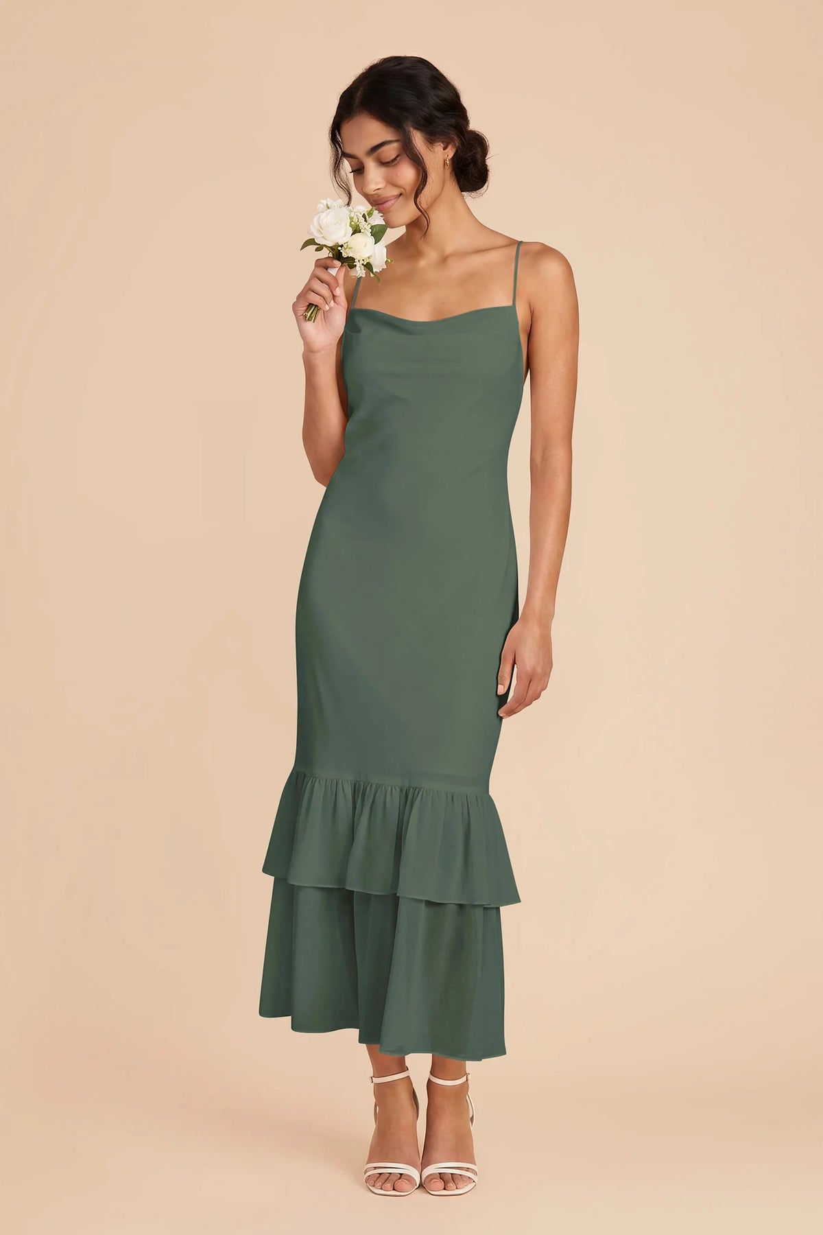 Liora Eucalyptus front view bridesmaid dress