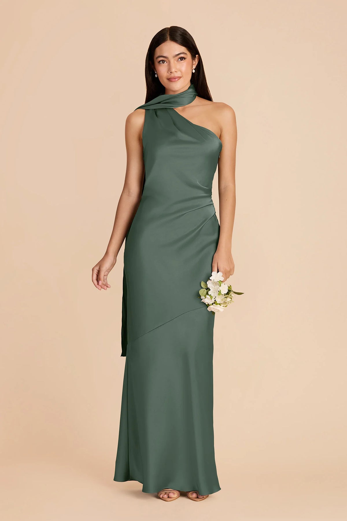 Ariadne Eucalyptus front view bridesmaid dress