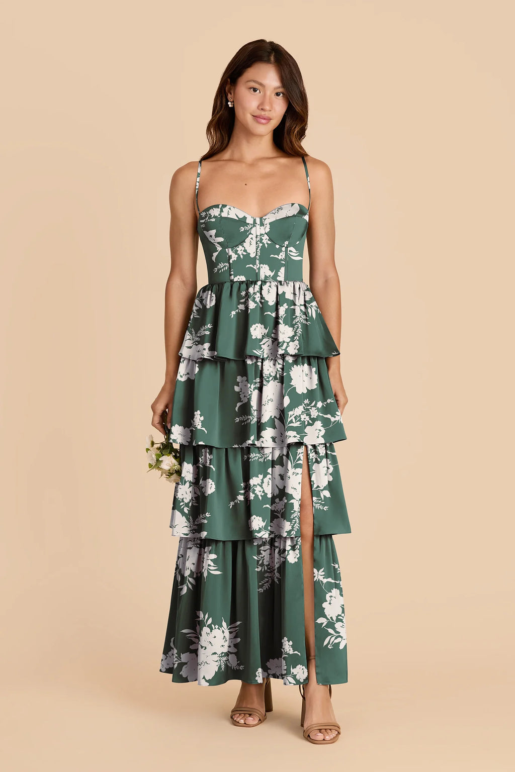Calista Eucalyptus Whimsical Blooms front view bridesmaid dress