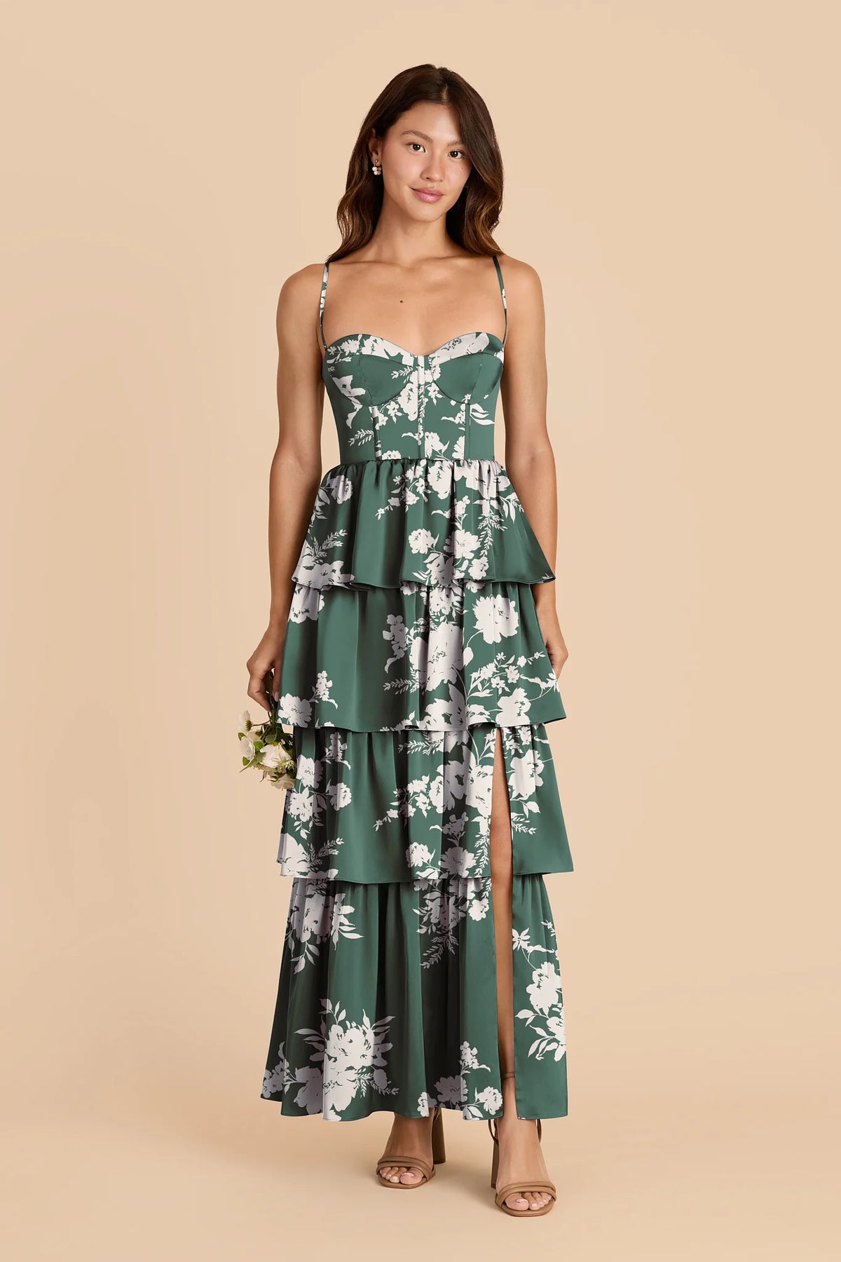 Calista Eucalyptus Whimsical Blooms front view bridesmaid dress