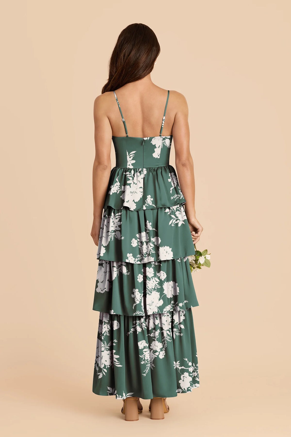 Calista Eucalyptus Whimsical Blooms back view bridesmaid dress