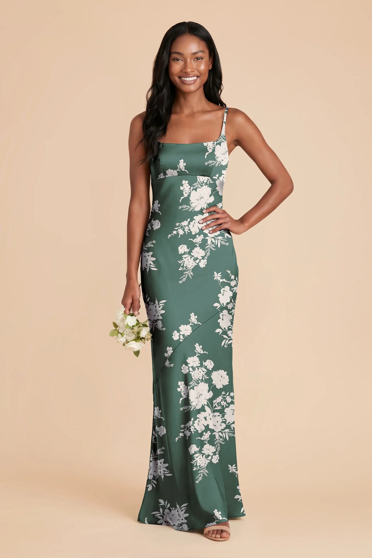 Noelle Eucalyptus Whimsical Blooms front view bridesmaid dress
