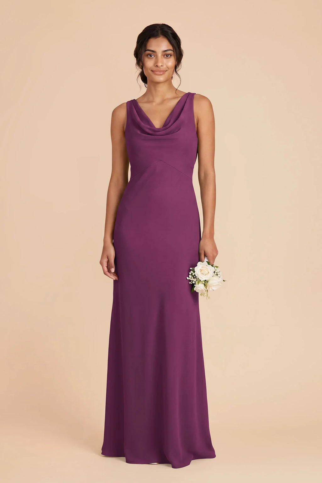 Odette Fig front view bridesmaid dress