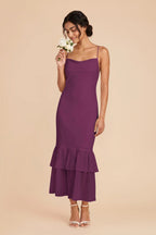 Liora Fig front view bridesmaid dress
