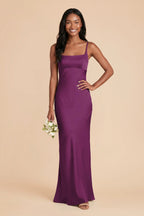 Noelle Fig front view bridesmaid dress