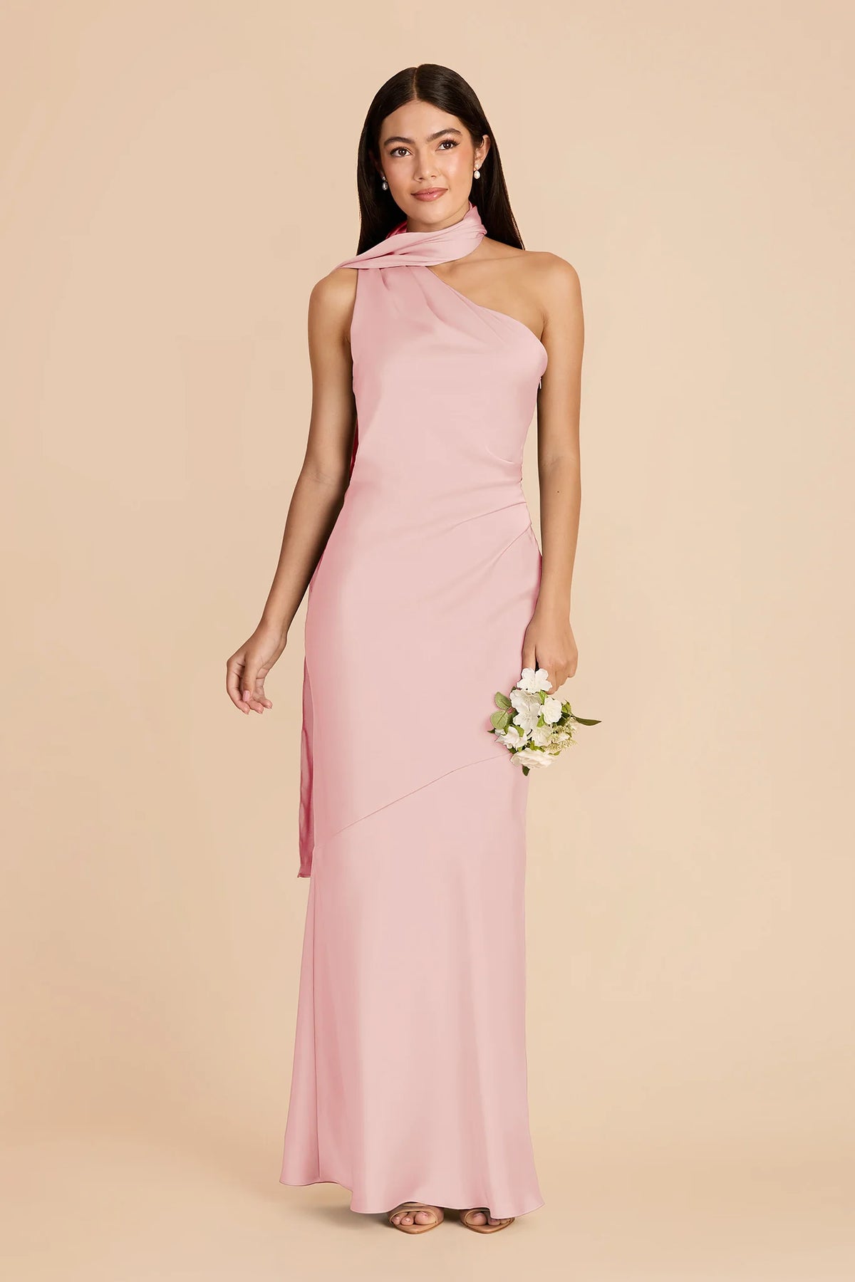 Ariadne Fondant Pink front view bridesmaid dress