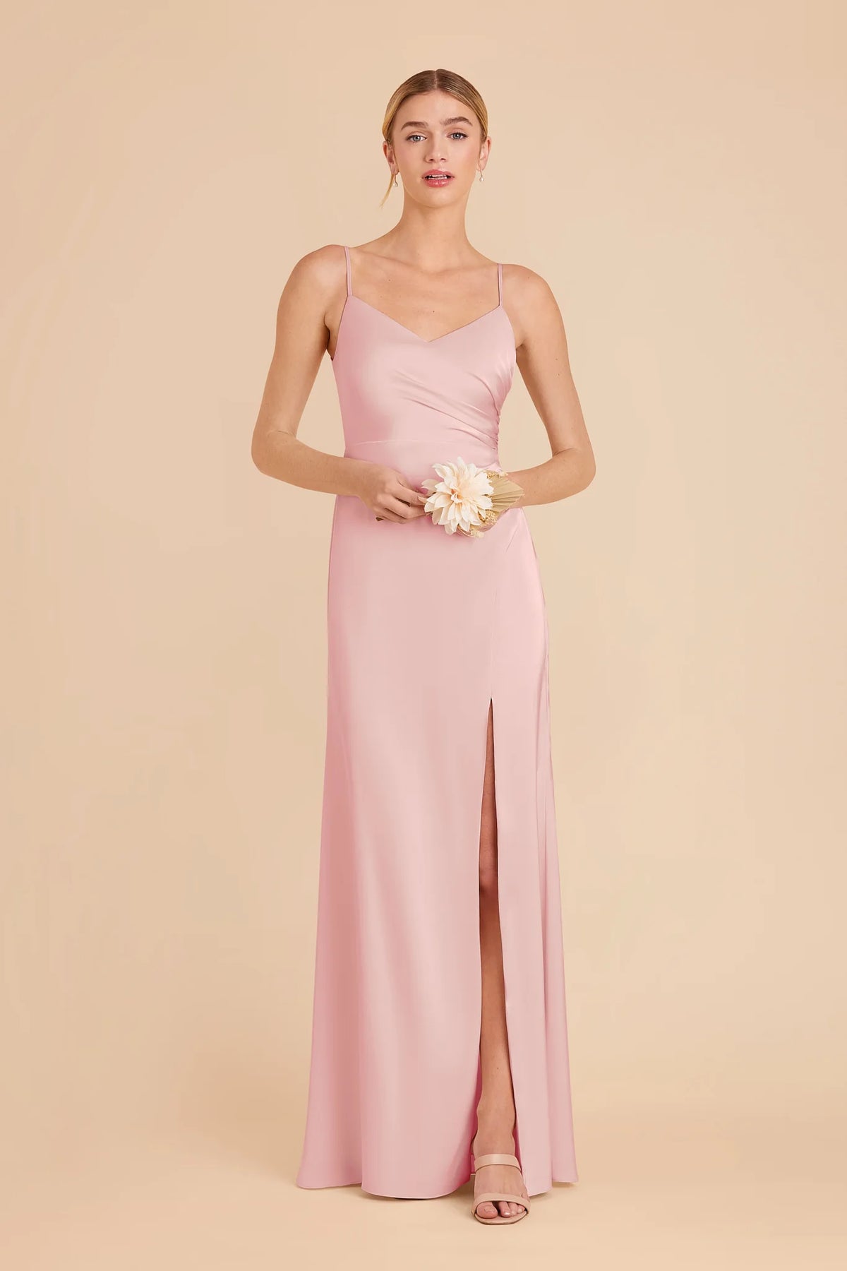 Elara Fondant Pink front view bridesmaid dress