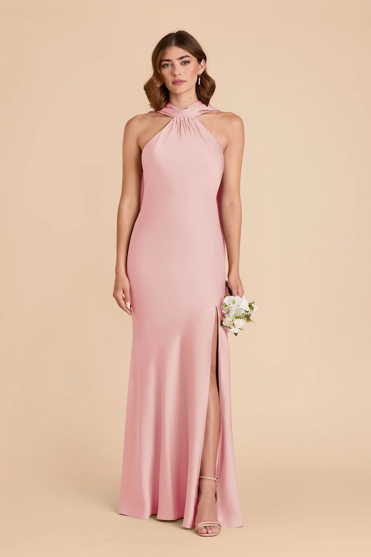 Camille Fondant Pink front view bridesmaid dress