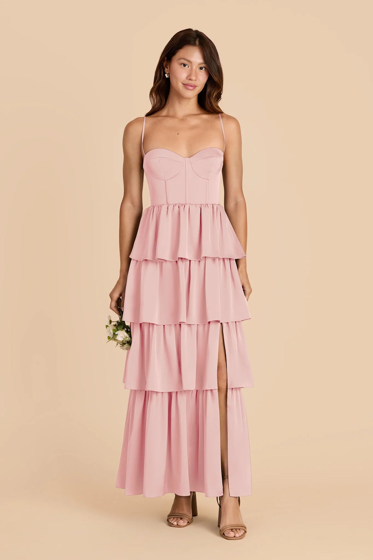 Calista Fondant Pink front view bridesmaid dress