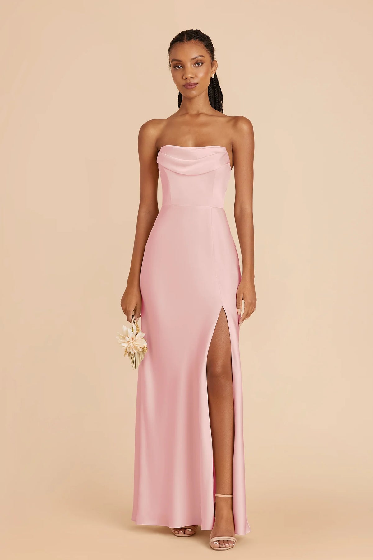 Corinne Fondant Pink front view bridesmaid dress