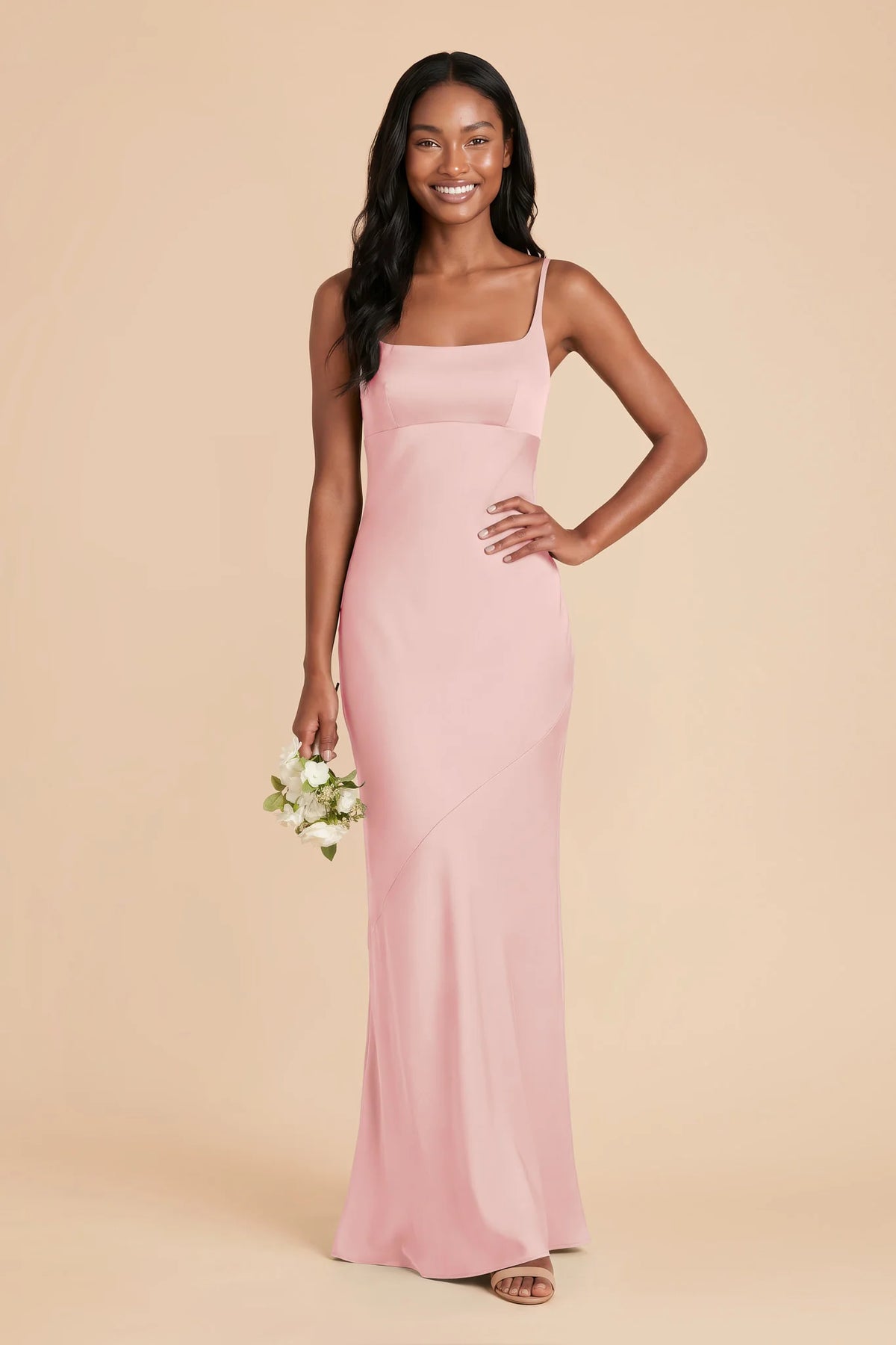 Noelle Fondant Pink front view bridesmaid dress