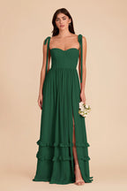 Daphne Forest Green front view bridesmaid dress