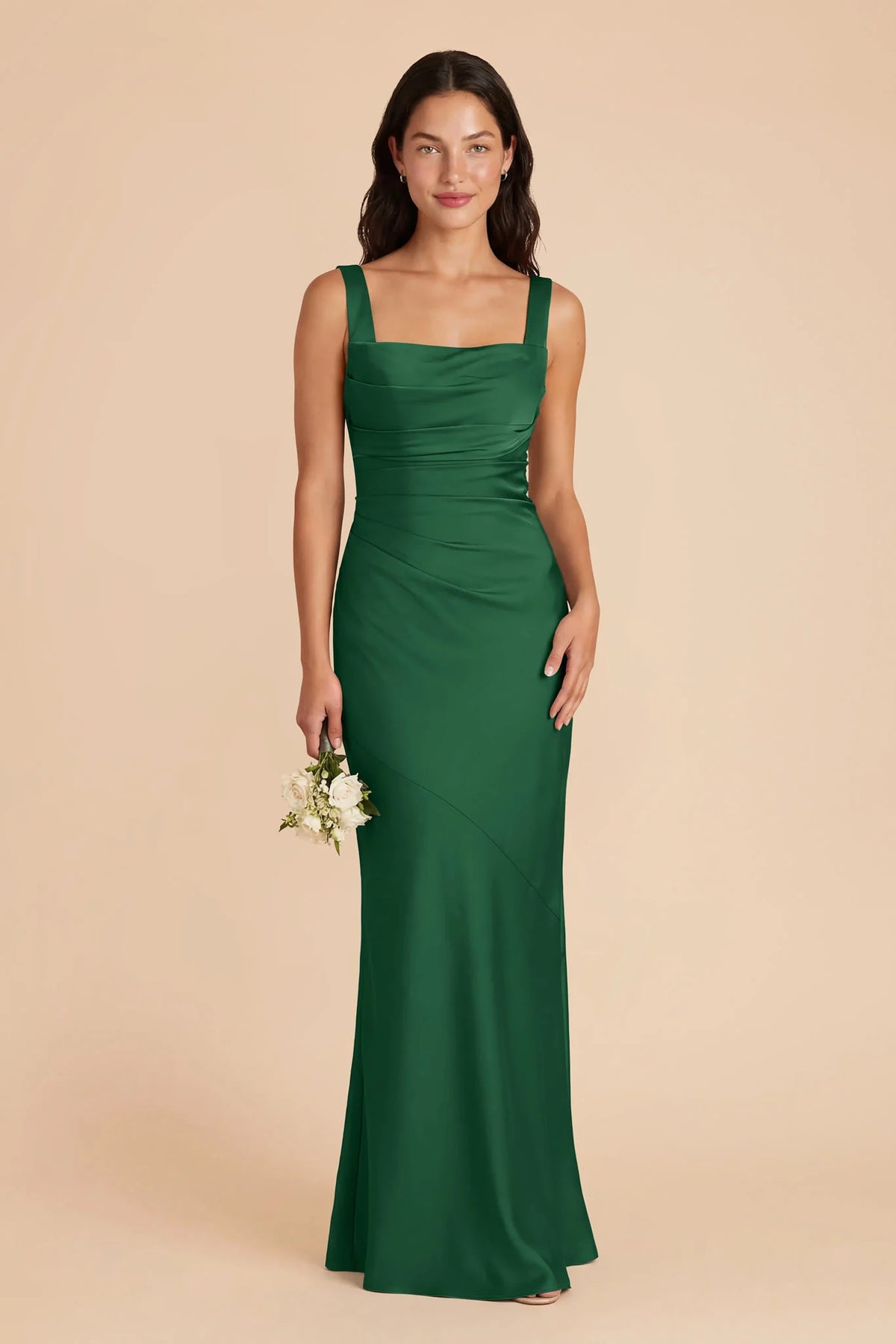Colette Forest Green front view bridesmaid dress