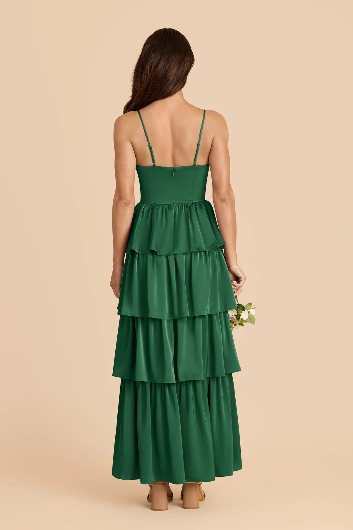 Calista Forest Green back view bridesmaid dress