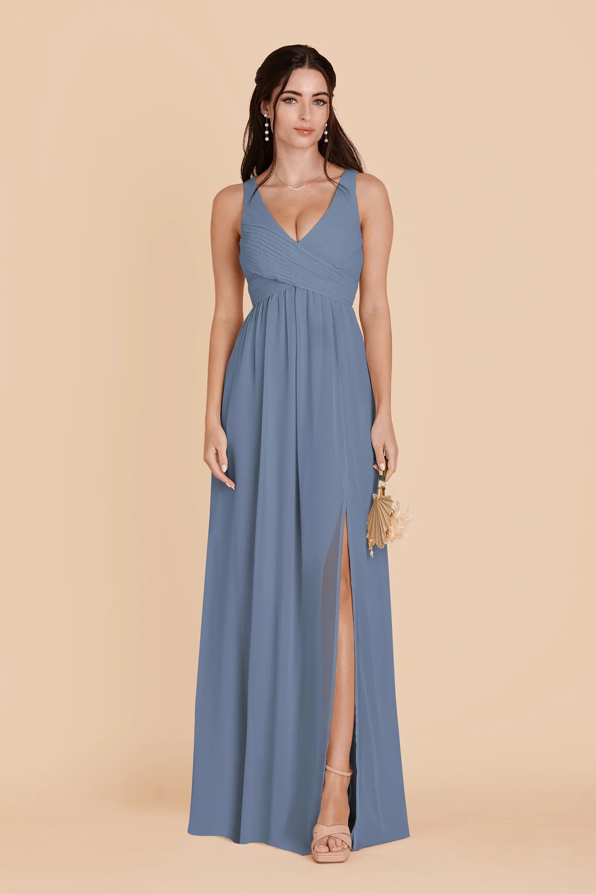 Annelise French Blue front view bridesmaid dress