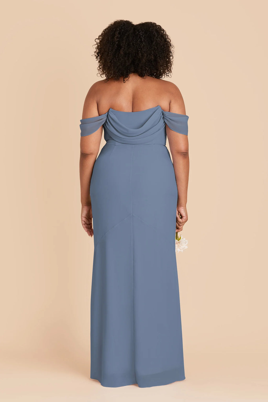 Odessa French Blue back view bridesmaid dress