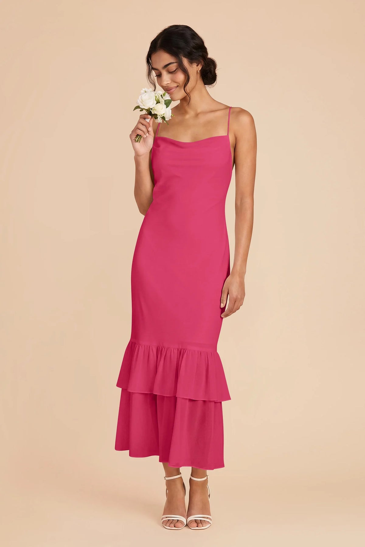 Liora Fuchsia front view bridesmaid dress