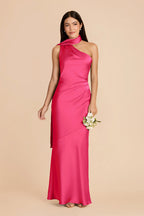 Ariadne Fuchsia front view bridesmaid dress