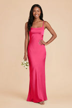 Noelle Fuchsia front view bridesmaid dress