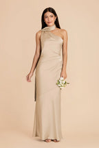 Ariadne Gold front view bridesmaid dress