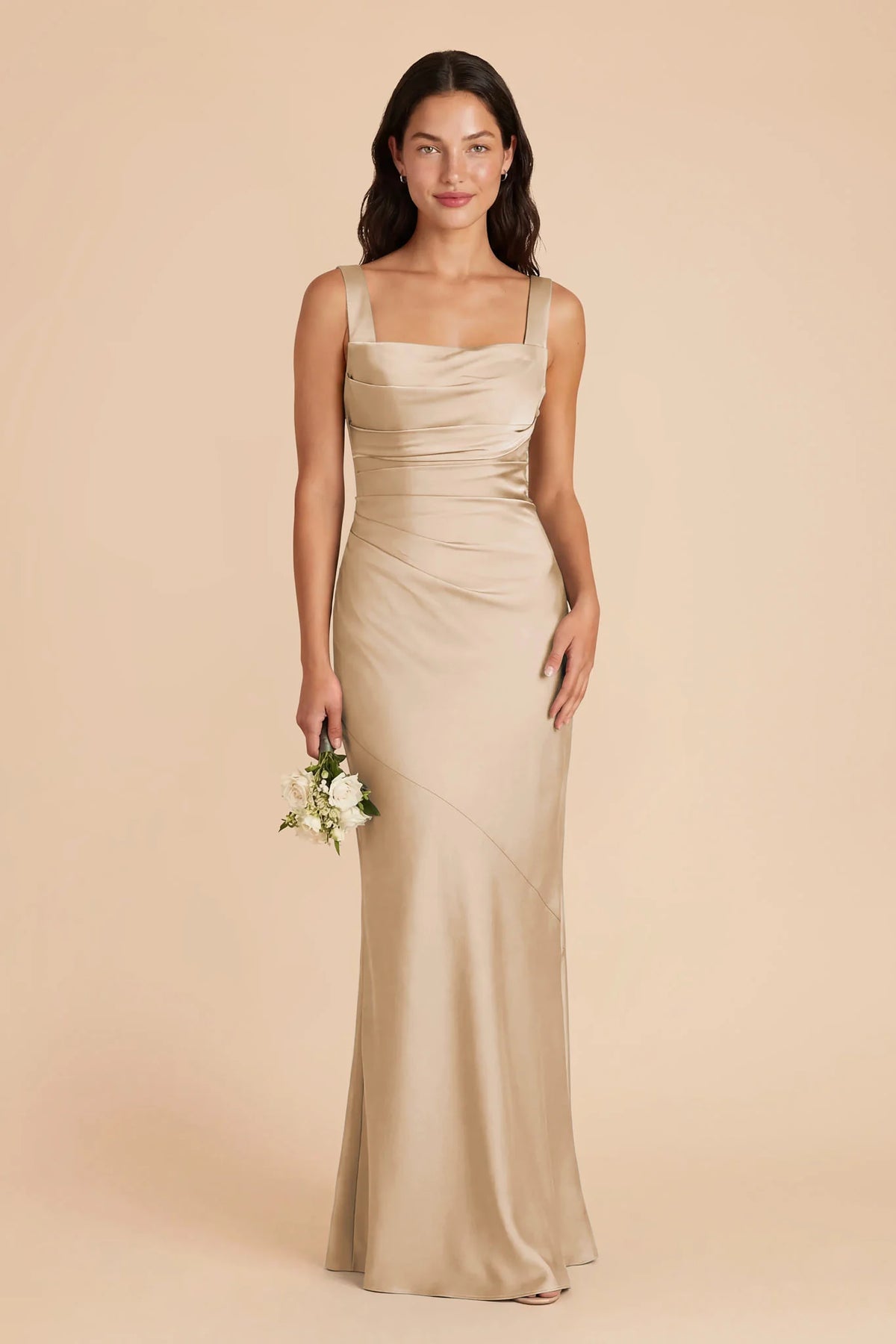 Colette Gold front view bridesmaid dress
