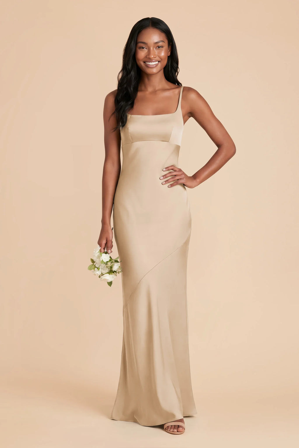 Noelle Gold front view bridesmaid dress