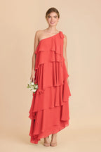 Marisol Guava front view bridesmaid dress