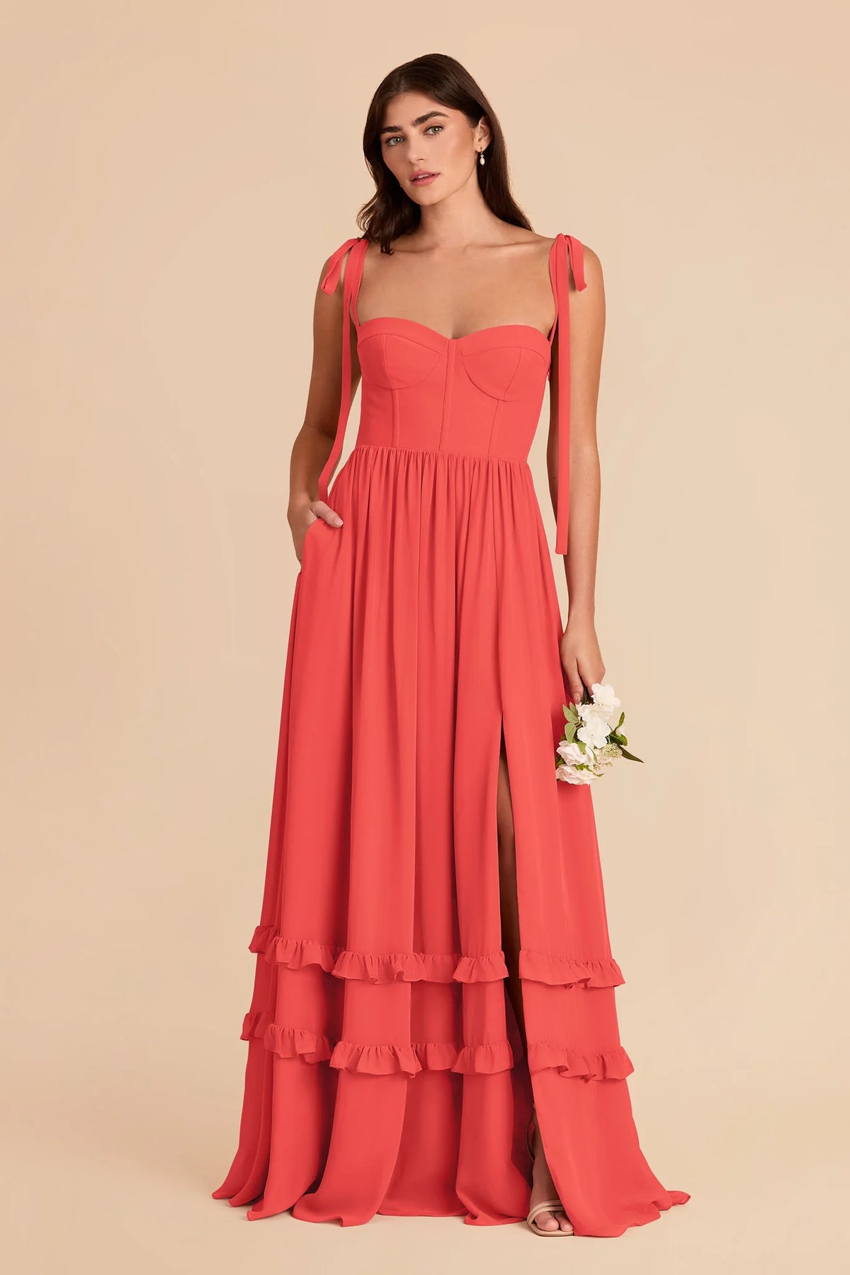 Daphne Guava alternate view 2 bridesmaid dress