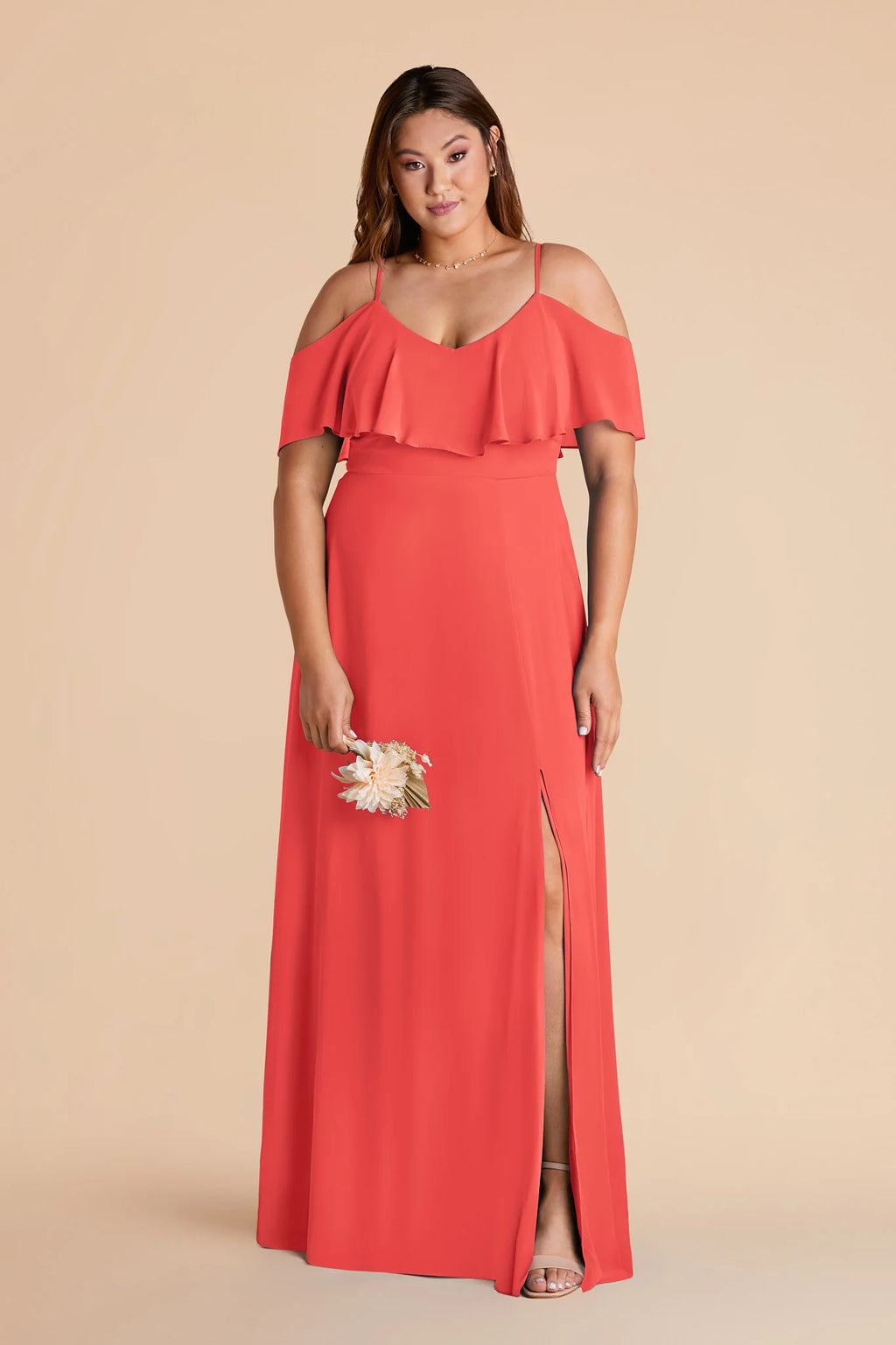 Genevieve Guava alternate view 1 bridesmaid dress