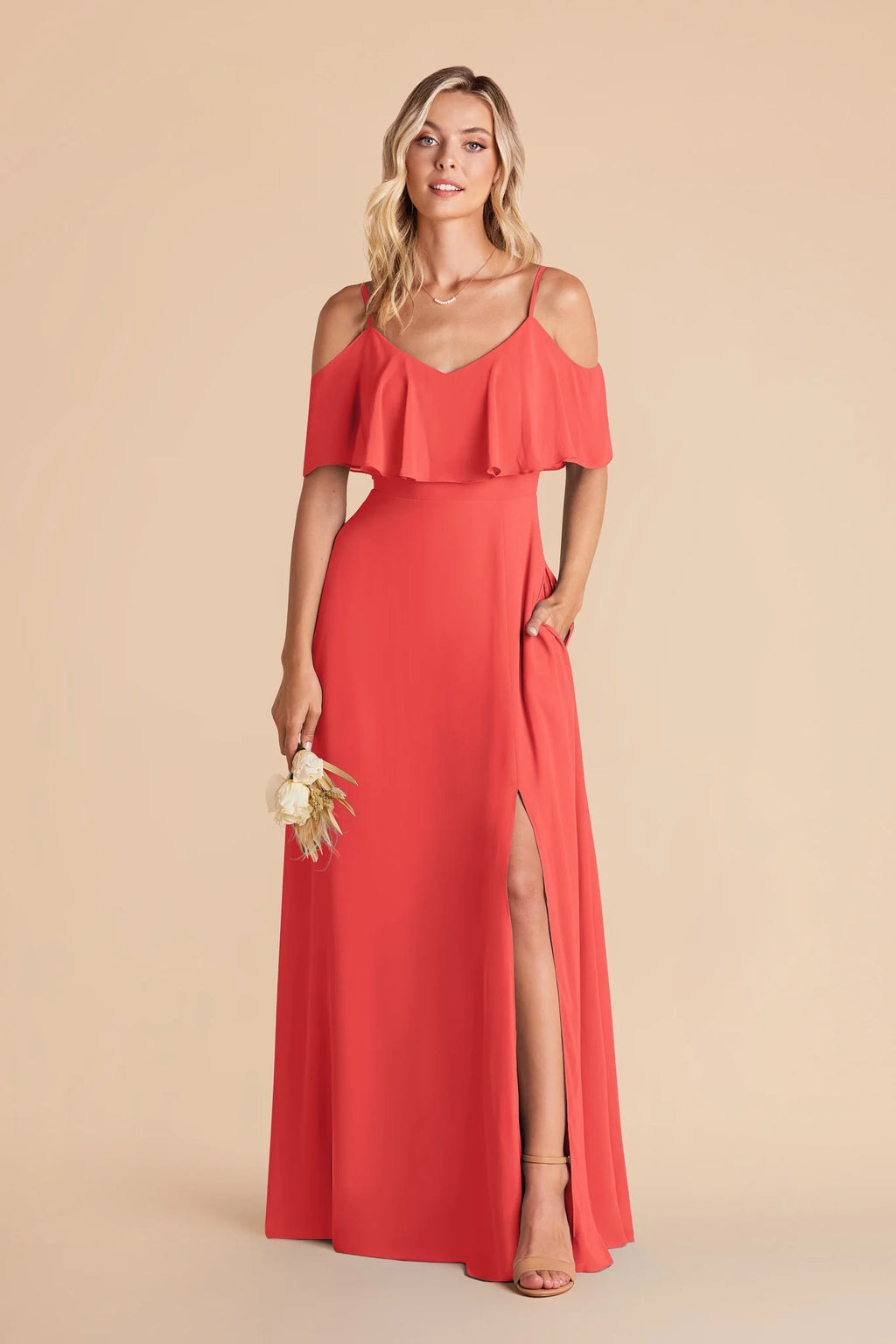 Genevieve Guava alternate view 3 bridesmaid dress