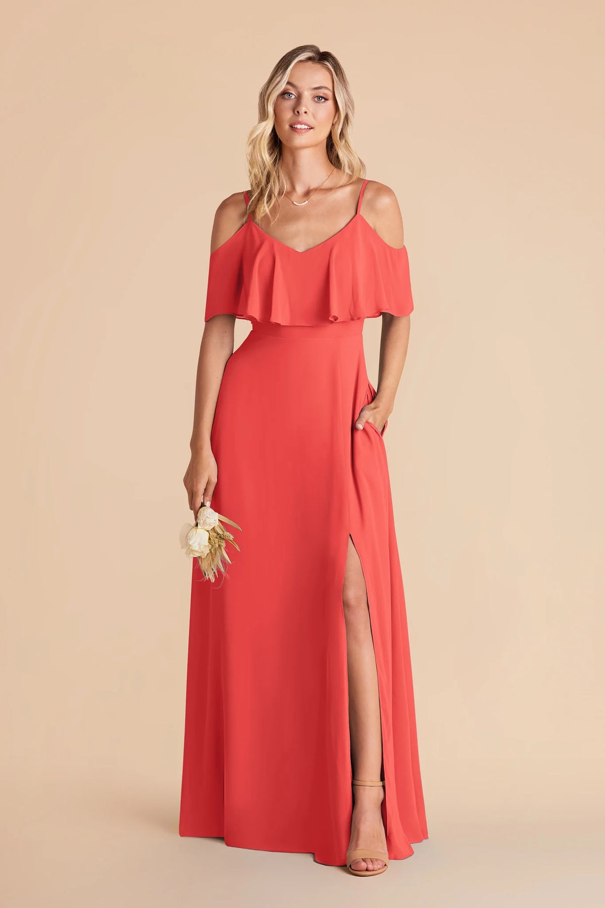 Genevieve Guava alternate view 3 bridesmaid dress