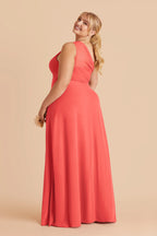 Celine Guava back view bridesmaid dress