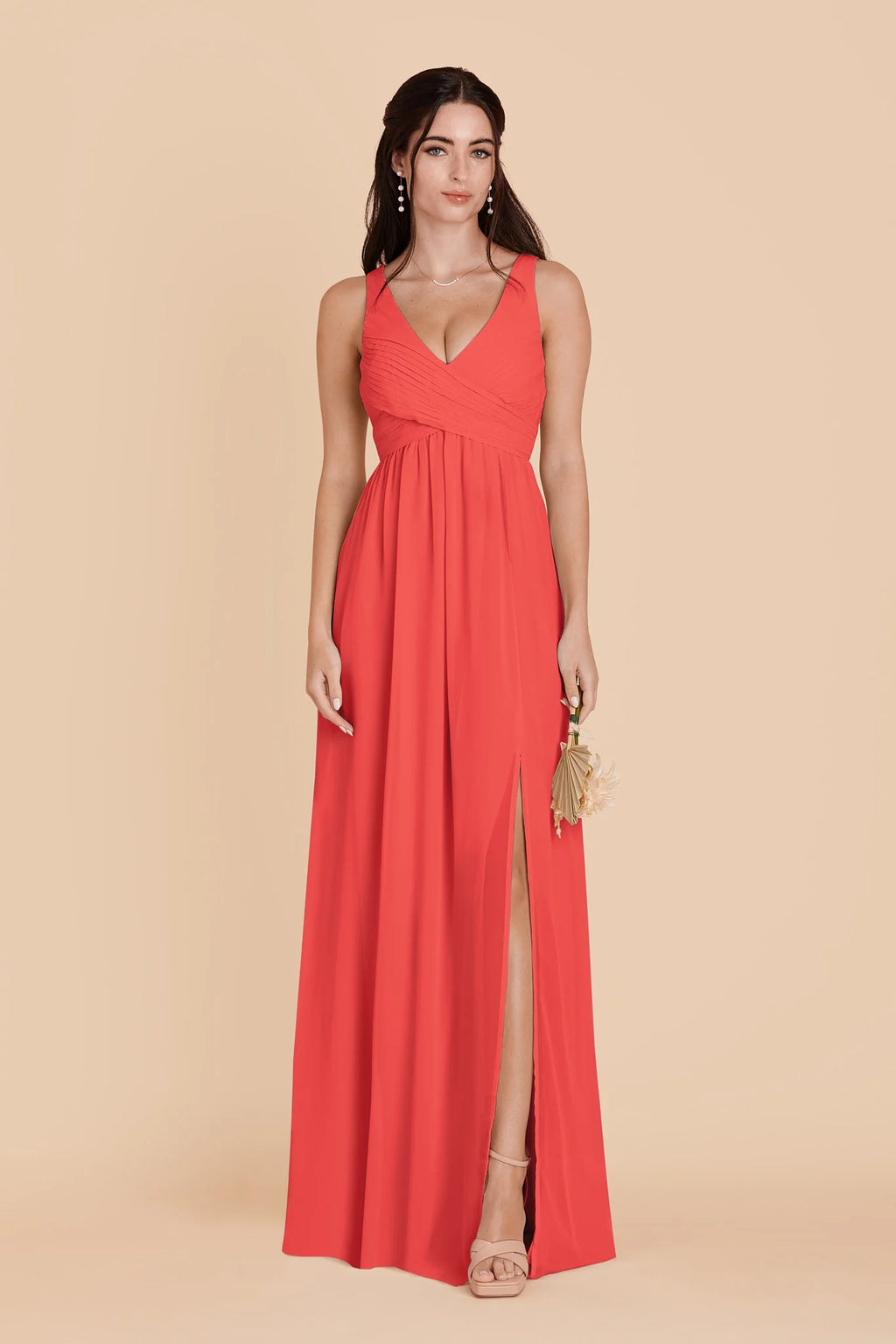 Annelise Guava front view bridesmaid dress