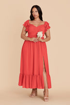 Talia Guava alternate view 4 bridesmaid dress