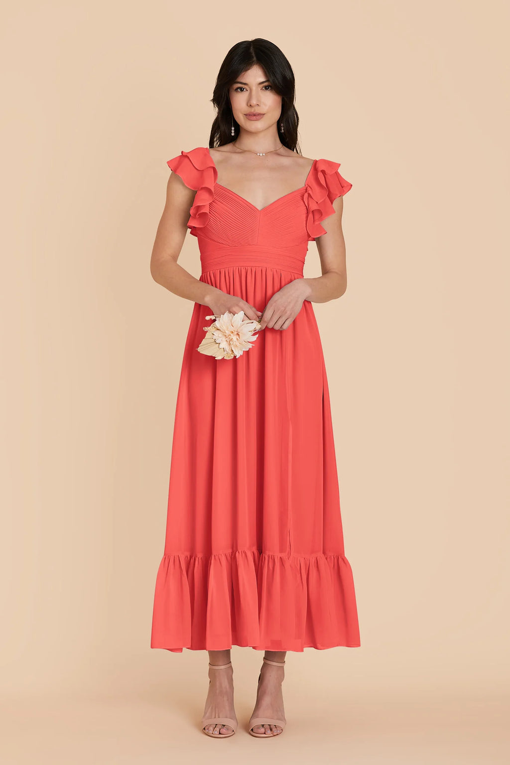 Talia Guava alternate view 2 bridesmaid dress