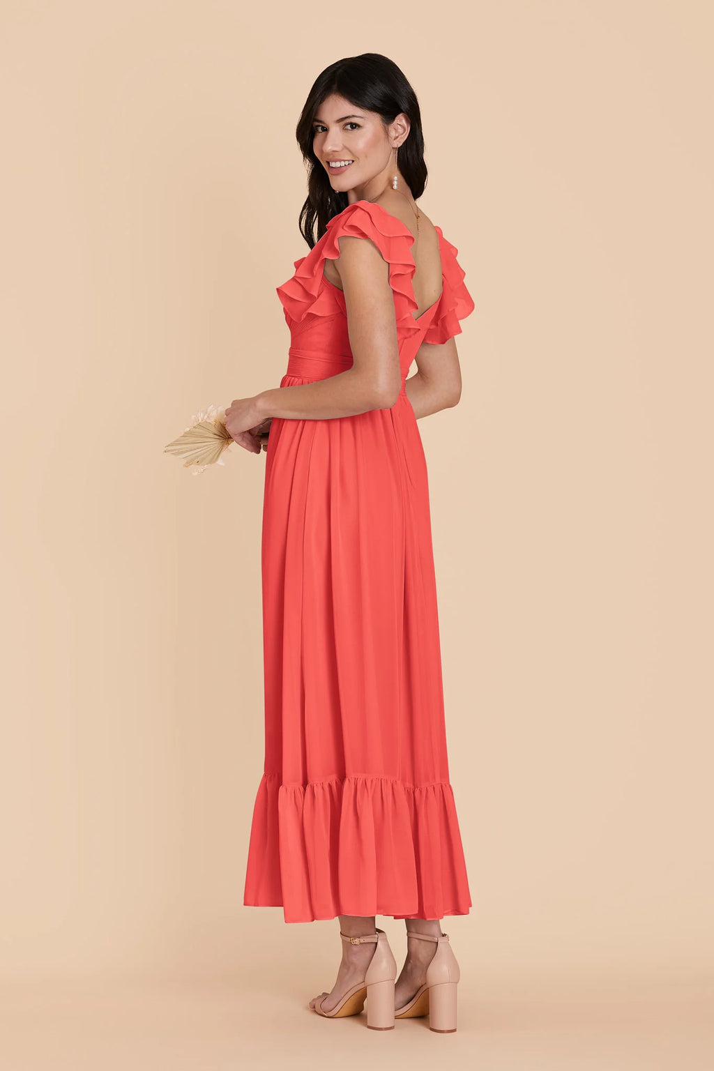 Talia Guava alternate view 3 bridesmaid dress